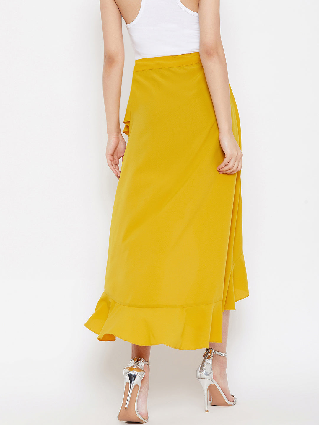 Buy Yayun Women's Loose African Print High Waist Belt Swing High Low Maxi Skirt  Yellow XL at Amazon.in